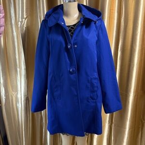Women's Hooded Mid-Length Coat in Royal Blue